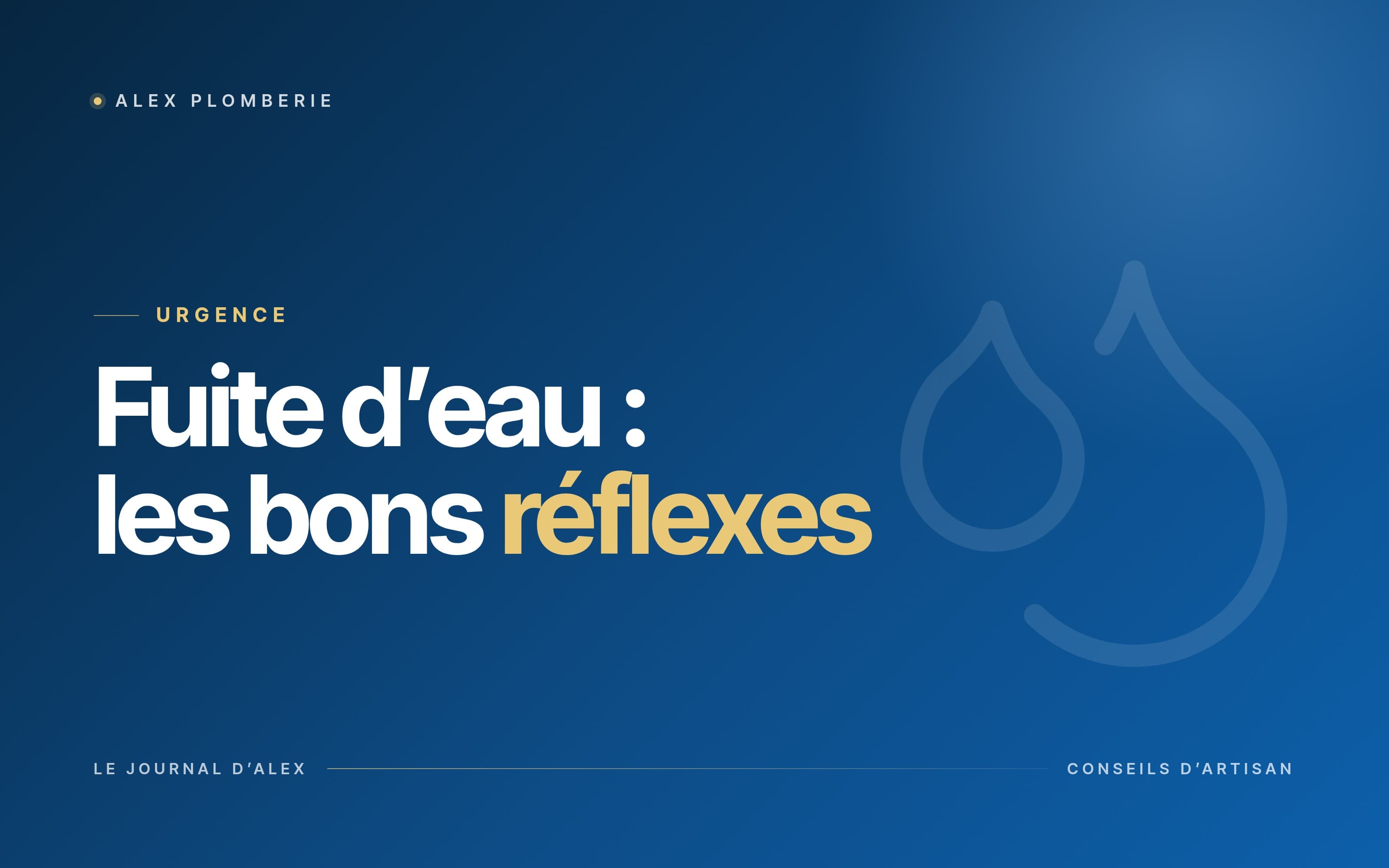Fuite d’eau : les bons réflexes à avoir tout de suite